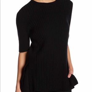 Lafayette 148 Cashmere Ribbed Side Split Sweater